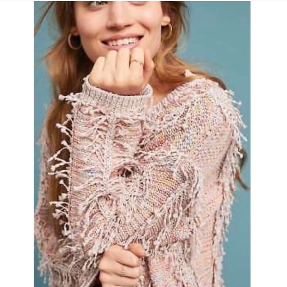 Brooklyn Pink Fringe Sweater Xxs 
